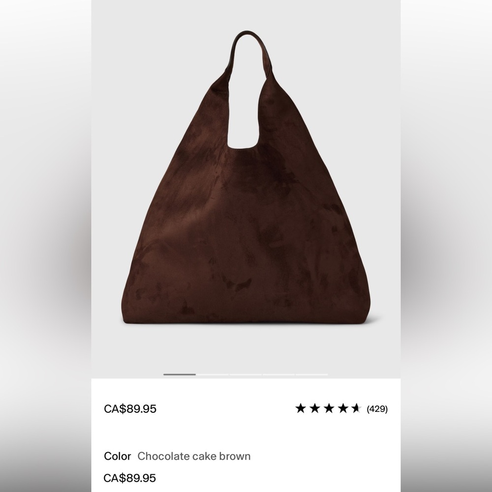 Brown Suede Tote Bag